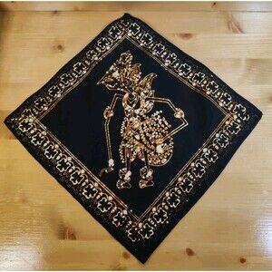 AFRICAN TABLE NAPKIN ~11" Square Cotton Black Gold